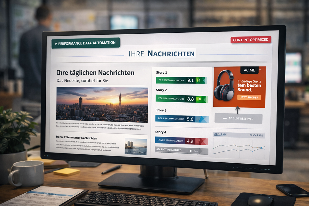 Automatisierter Newsletter-Prozess für Inhalte & Werbung